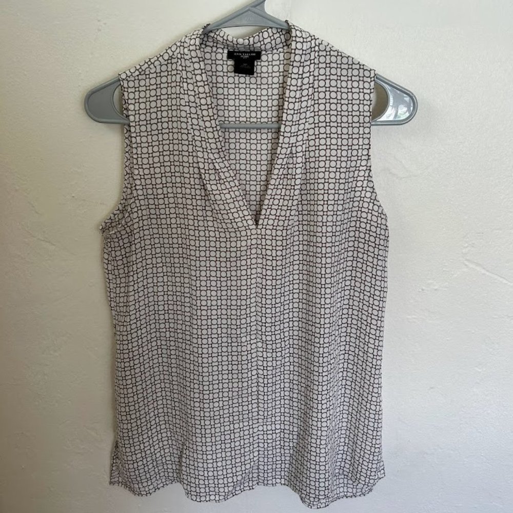 Sleeveless V Neck Blouse